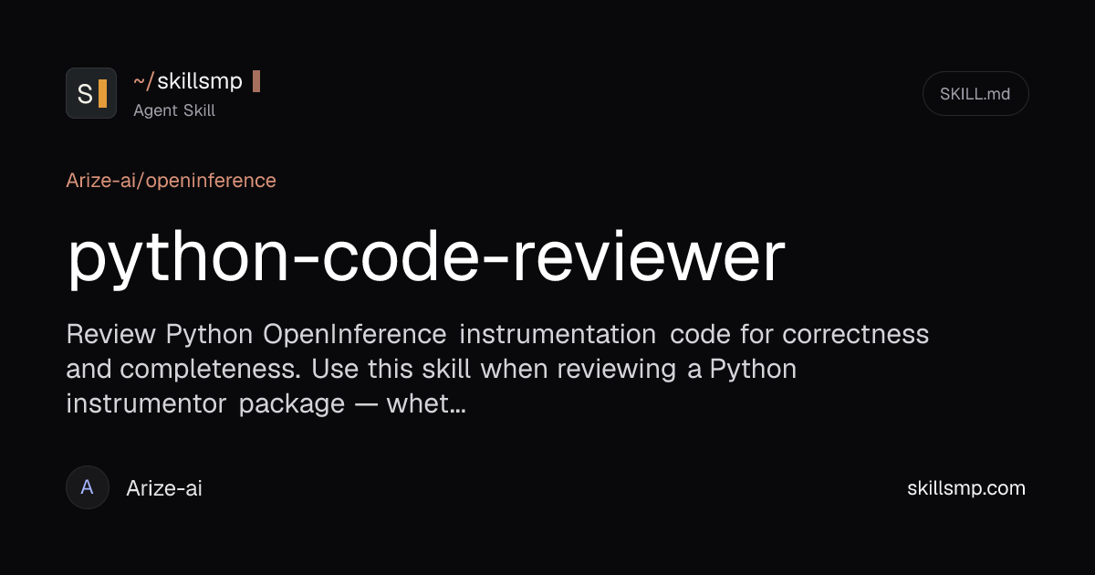 python-code-reviewer | Agent Skill | SkillsMP