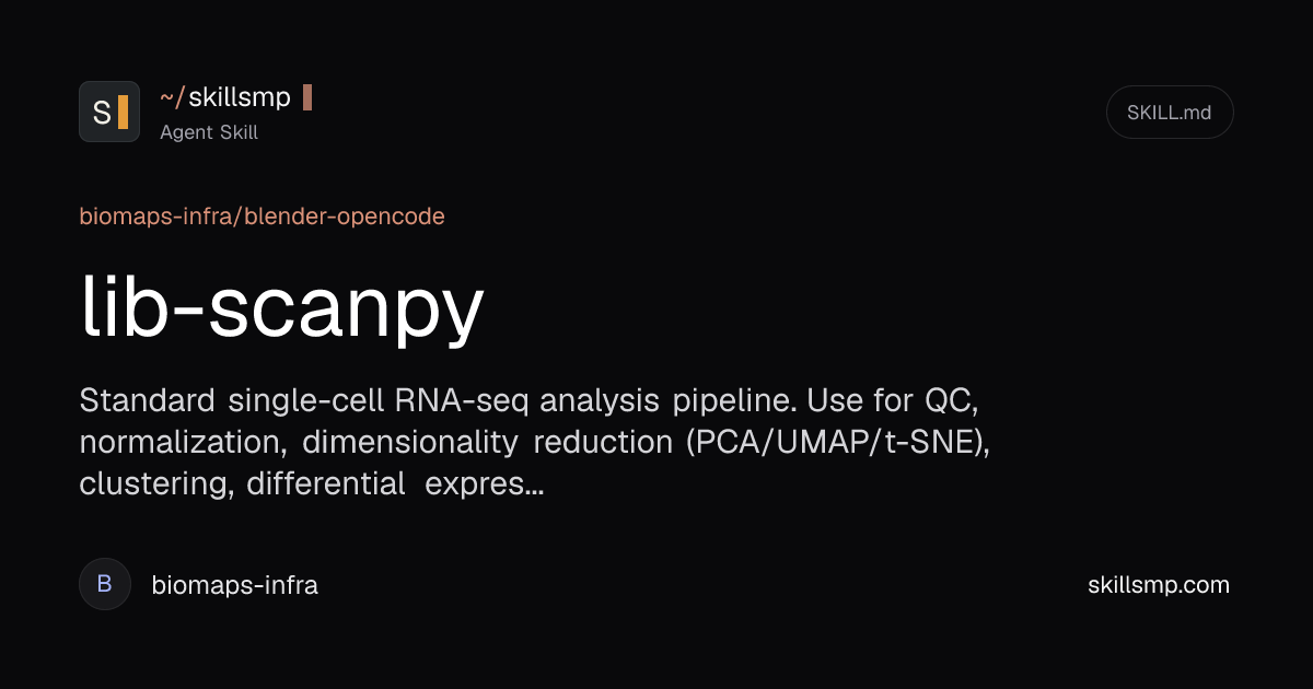 lib-scanpy Agent Skill | SkillsMP