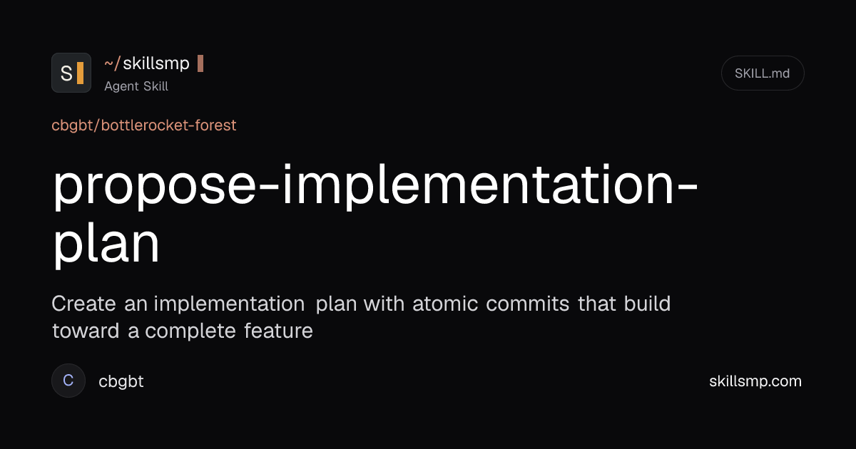 propose-implementation-plan Agent Skill | SkillsMP