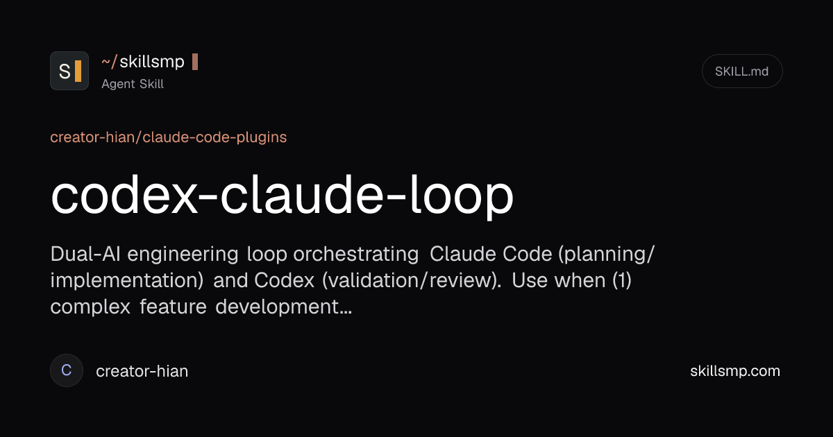 codex-claude-loop | Agent Skill | SkillsMP