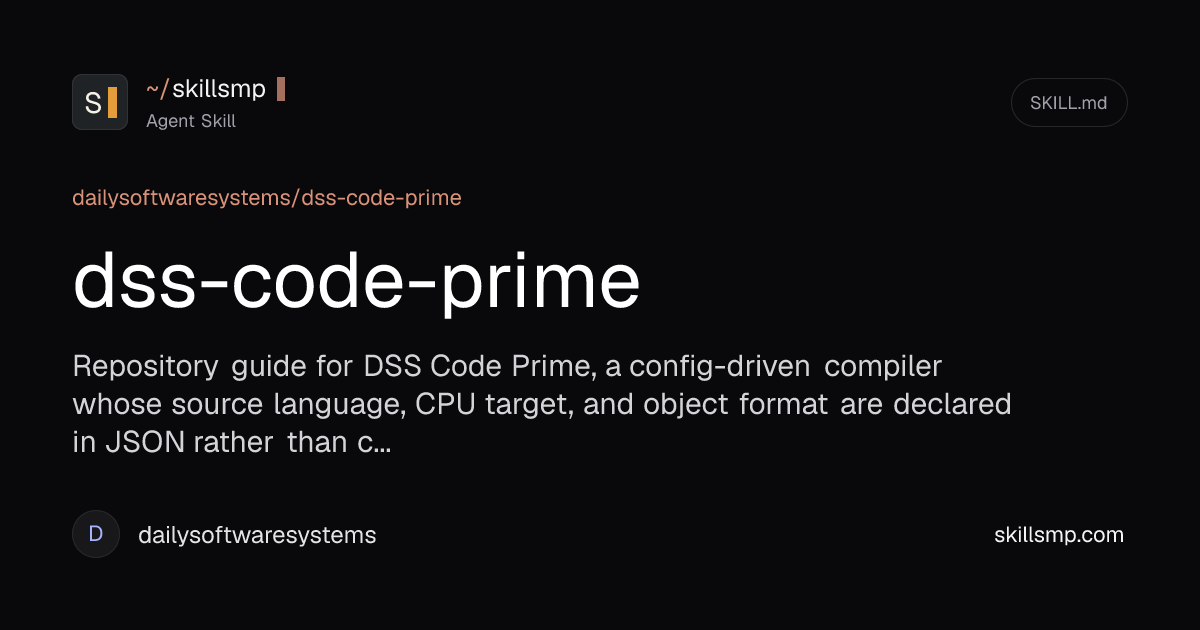 dss-code-prime | Agent Skill | SkillsMP