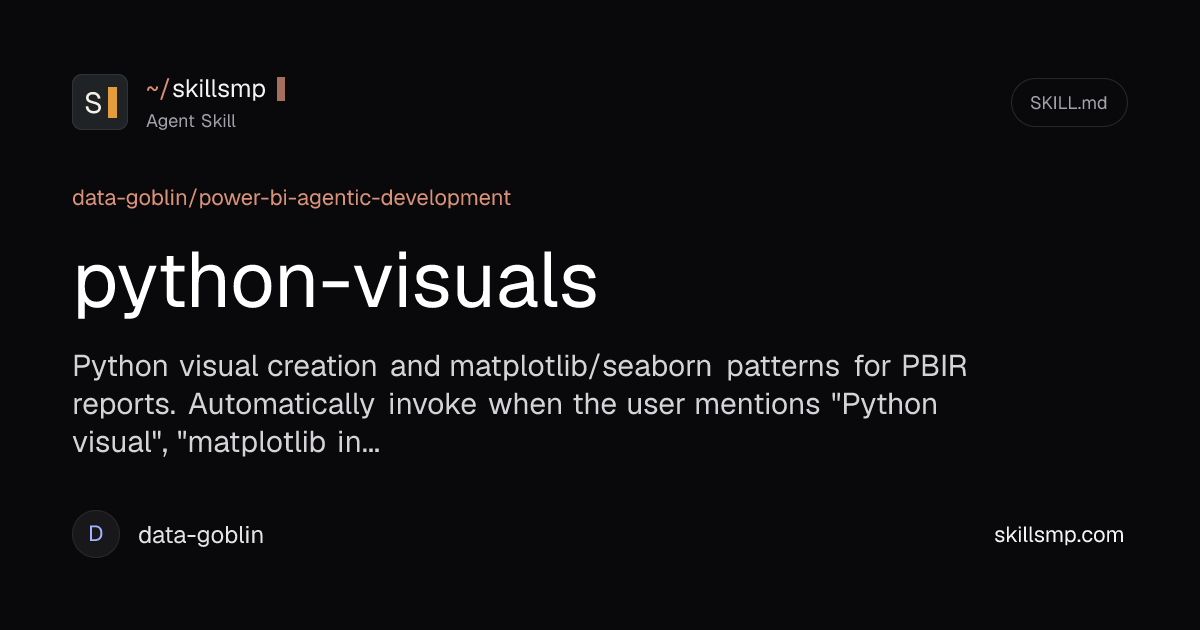 python-visuals | Agent Skill | SkillsMP