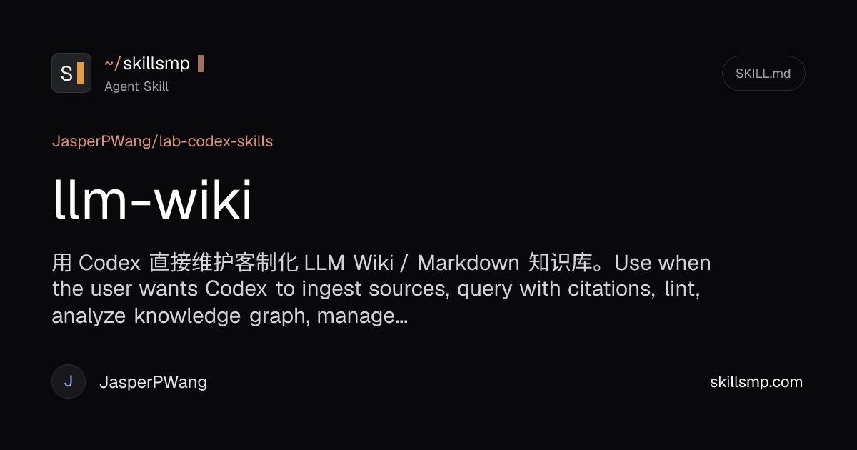 llm-wiki | Agent Skill | SkillsMP