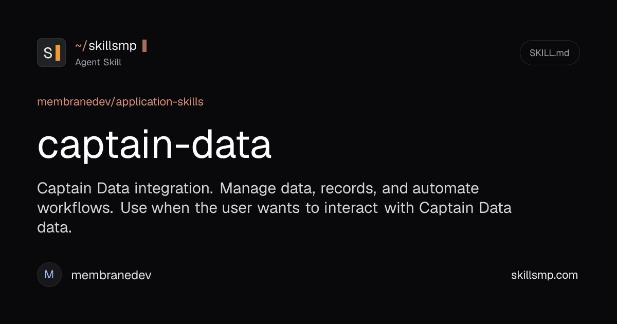 captain-data Agent Skill | SkillsMP