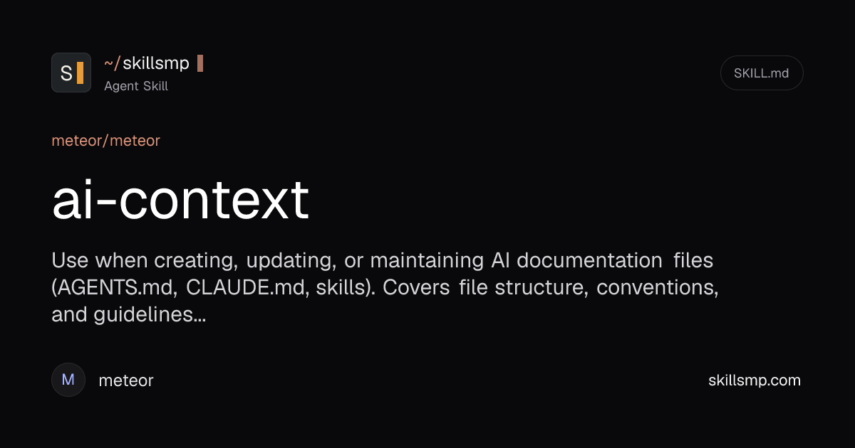 ai-context Agent Skill | SkillsMP