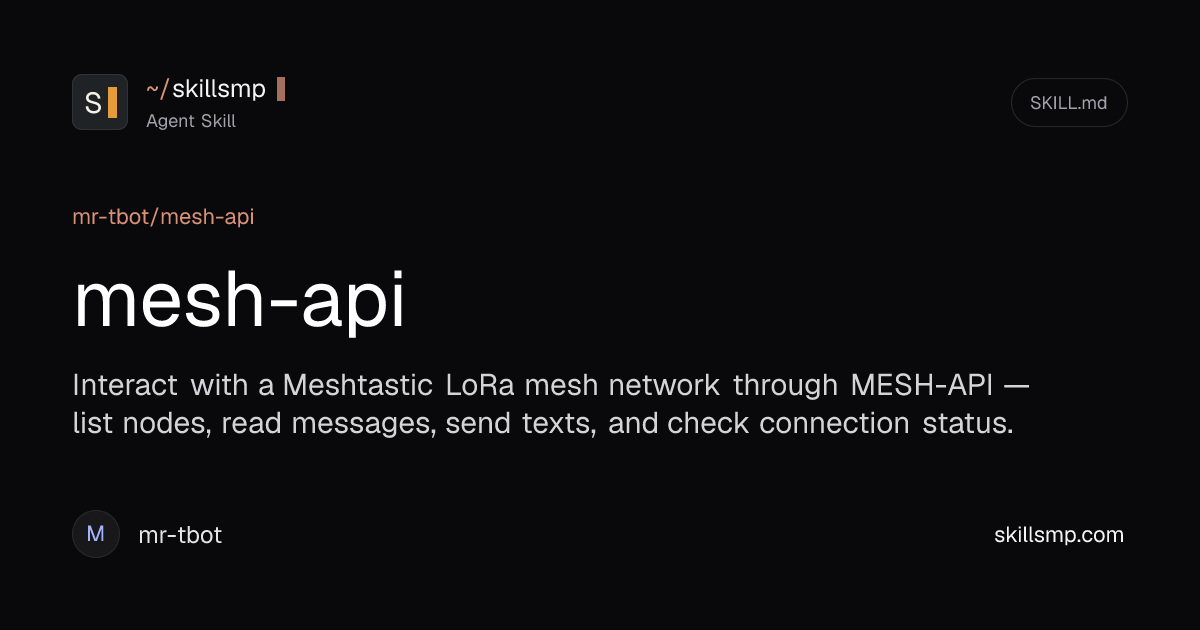 mesh-api Agent Skill | SkillsMP
