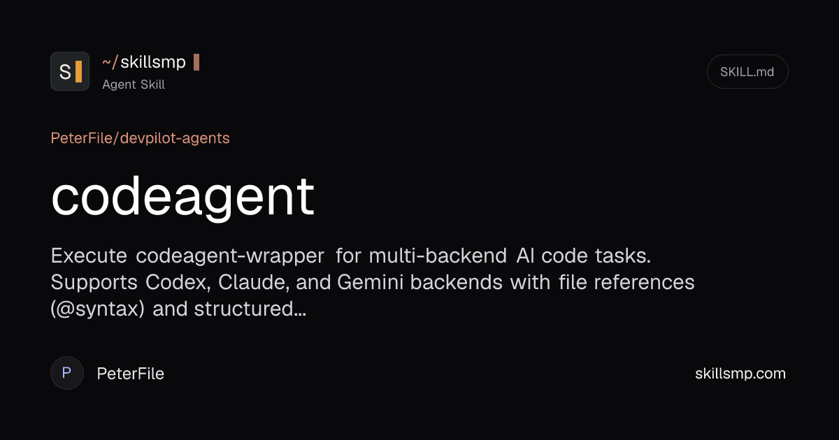codeagent Agent Skill | SkillsMP