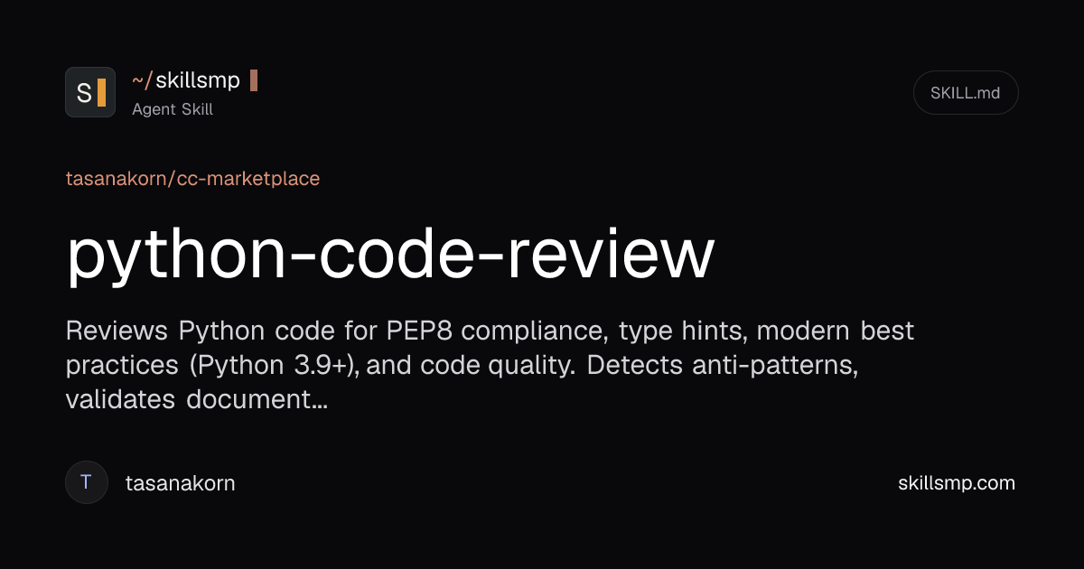 python-code-review | Agent Skill | SkillsMP