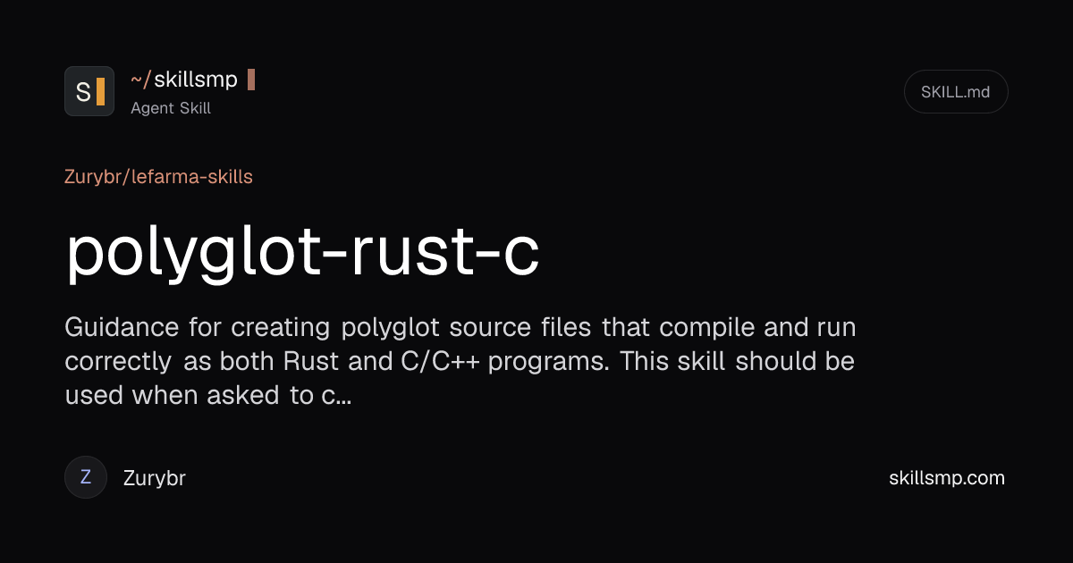 polyglot-rust-c Agent Skill | SkillsMP